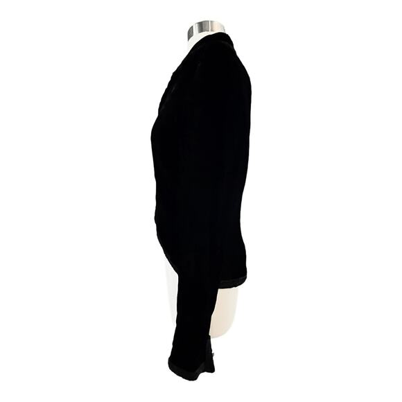 RALPH LAUREN Black Label Black Velvet Jacket Evening Lace Trim USA Union 10 EUC - Picture 4 of 11